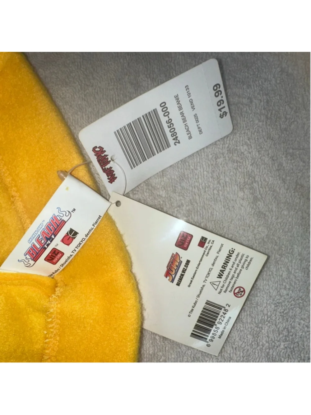 NOS Vintage 2000s Hot Topic Shonen Jump Bleach Child’s Fleece Lion Hat